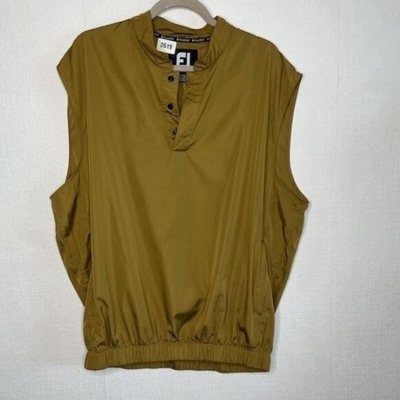FootJoy FJ Gold/Yellow 1/4 Snap Performance Golf Vest Men...